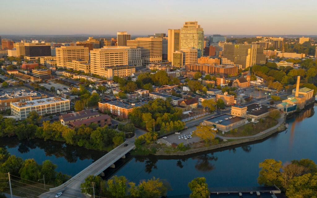 The Delaware River Flows Smoothly By Wilmington